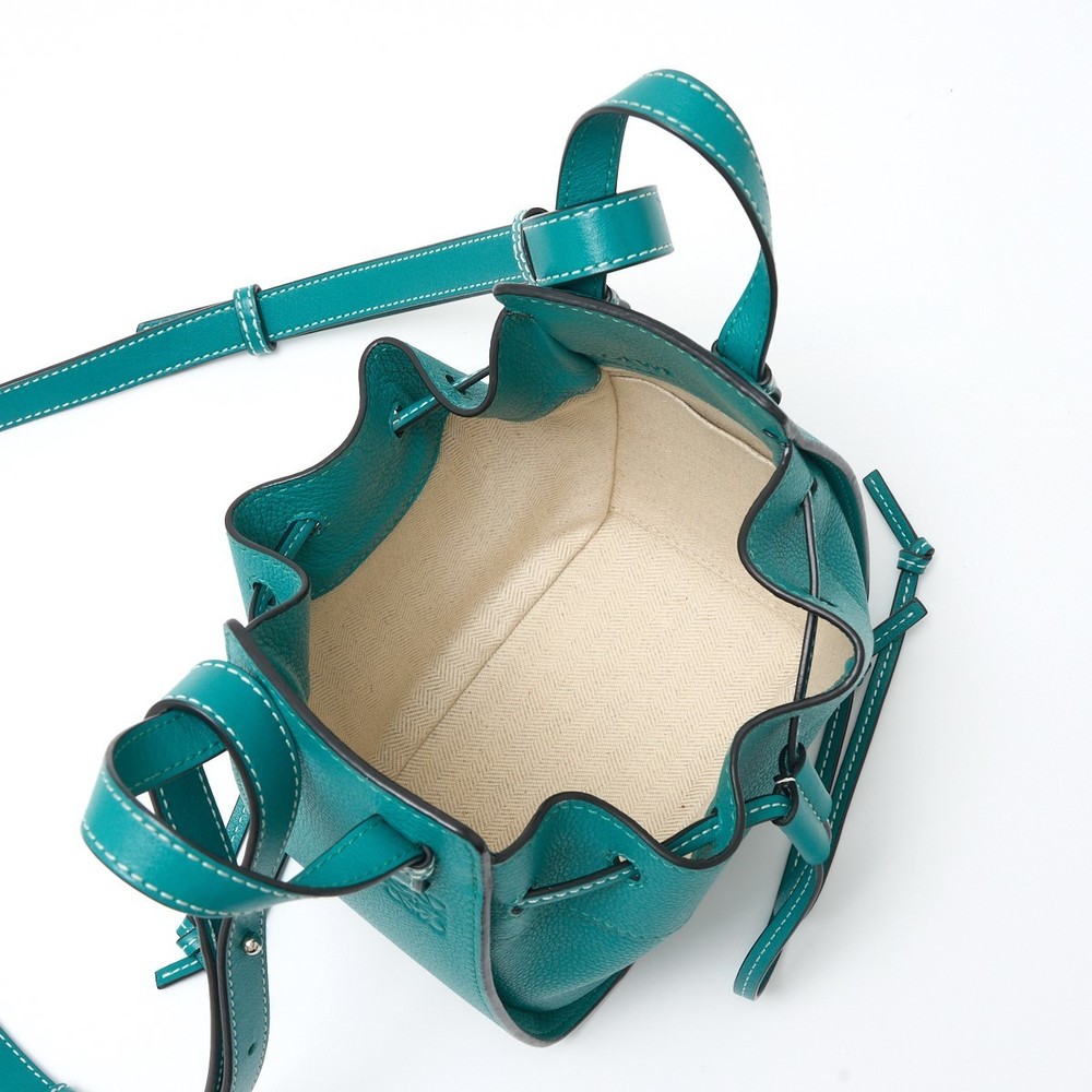 Loewe Green Emerald Leather Drawstring Hammock Bag - image 6